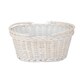 image 2 of Medium White Swing Handle Wicker Shopping Basket | White | White | M