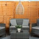 image 2 of ValueLights Solar Powered Natural Teardrop Outdoor Hanging Pendant Garden Pergola Light | Cream