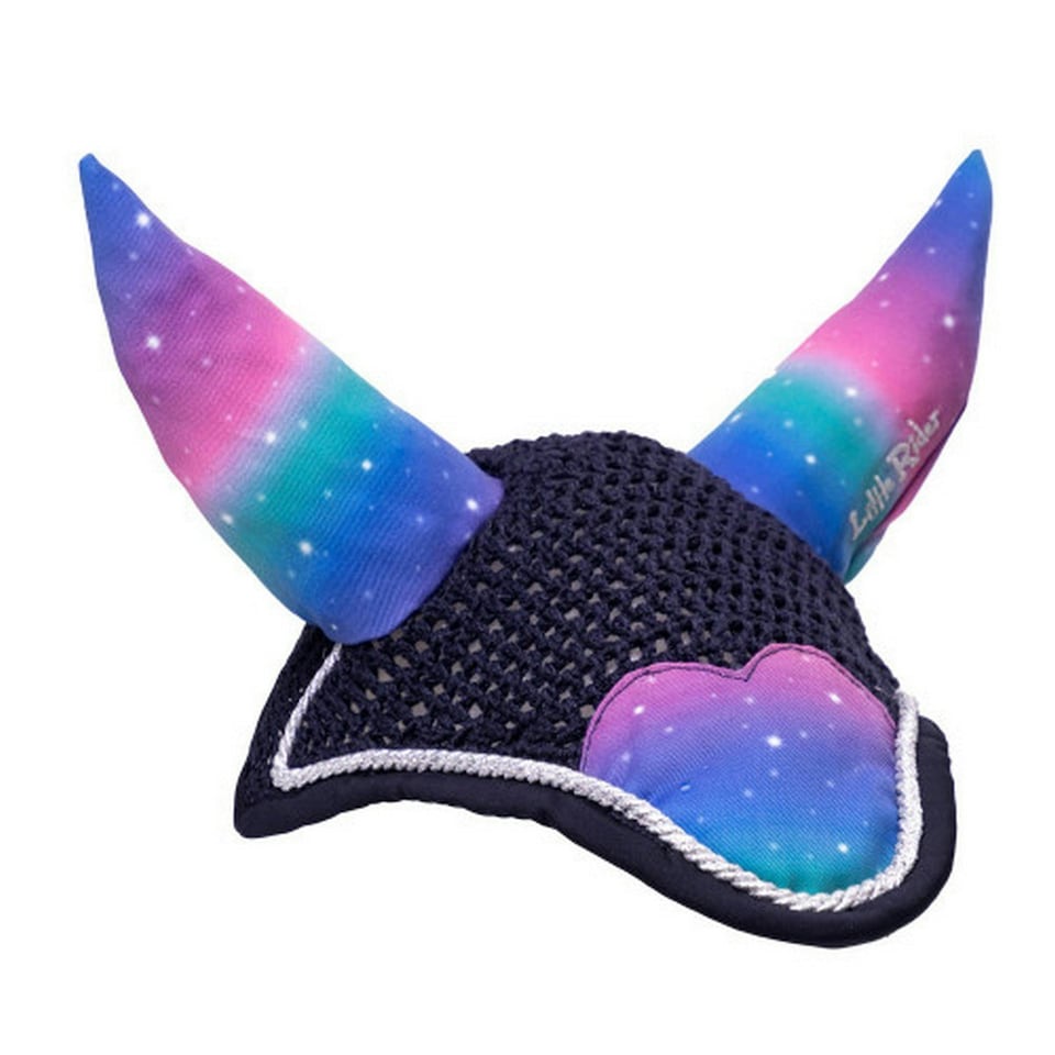 image 1 of Little Rider Dazzling Night Prismatic Horse Fly Veil - Navy - Small Pony