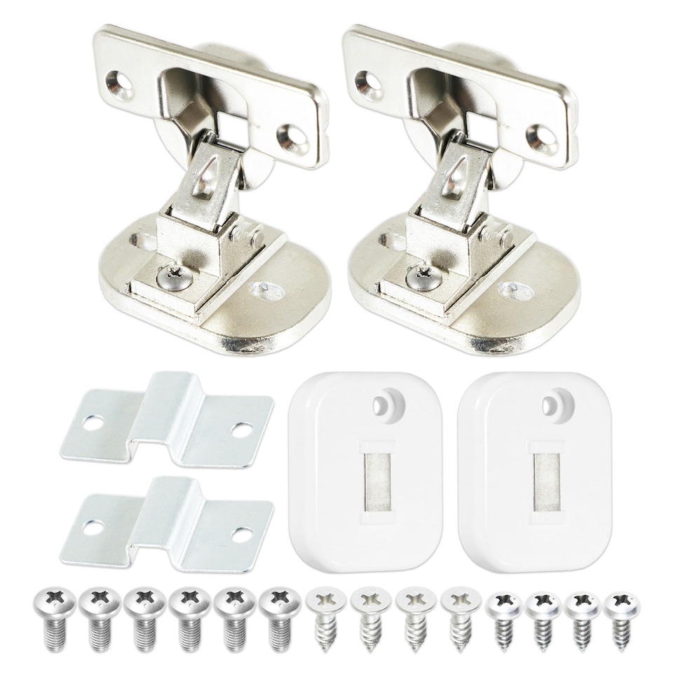image 1 of SPARES2GO Integrated Door Hinge Fixing Kit for Logik LI8W6D17 LI8W6D20 LIW714W15 LIW714W20 LIW814W15 LIW814W20 Washing Machine Chrome
