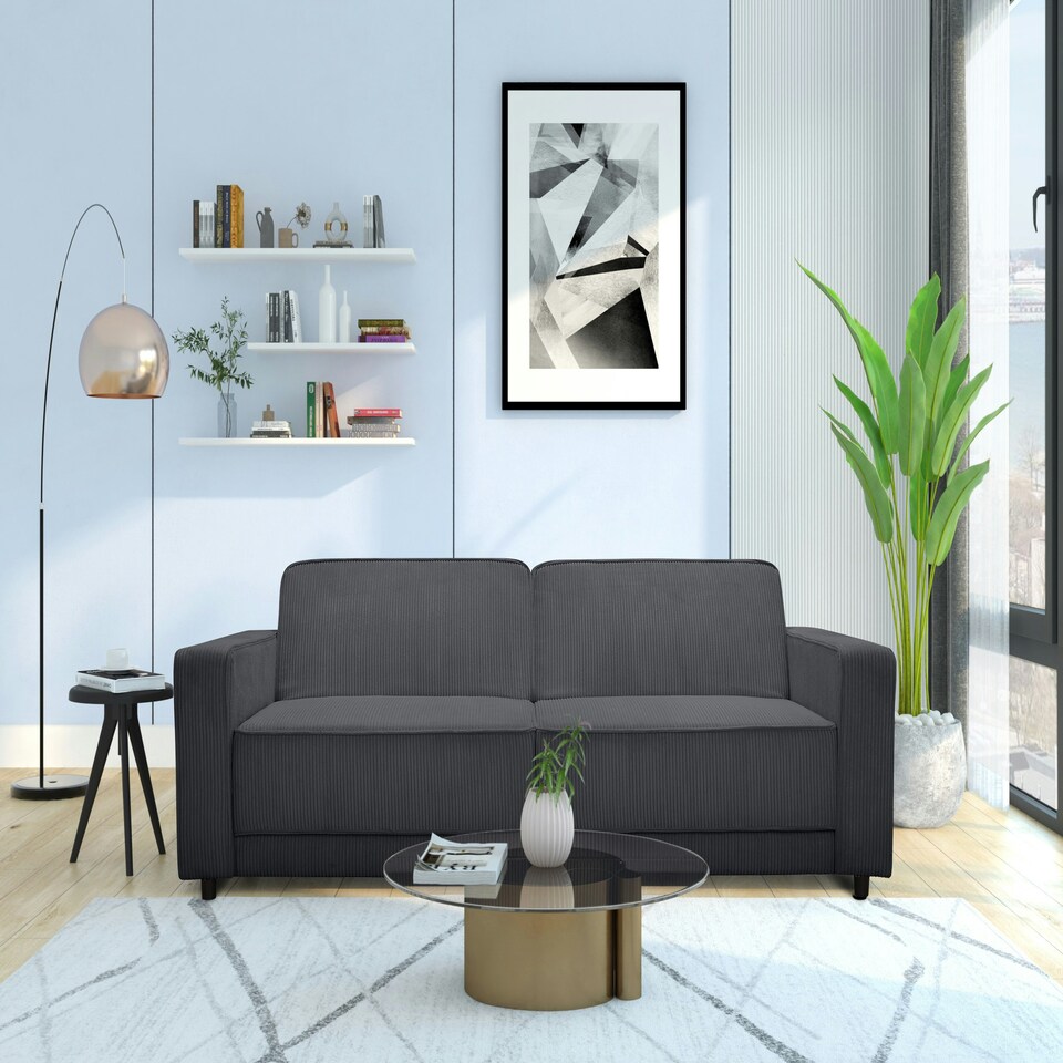 image 1 of Allie 3 Seaters Sofabed Anthracite Corduroy Grey | Anthracite