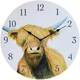 image 1 of Marco Paul 30cm Hand Painted Highland Cow Clock Multi