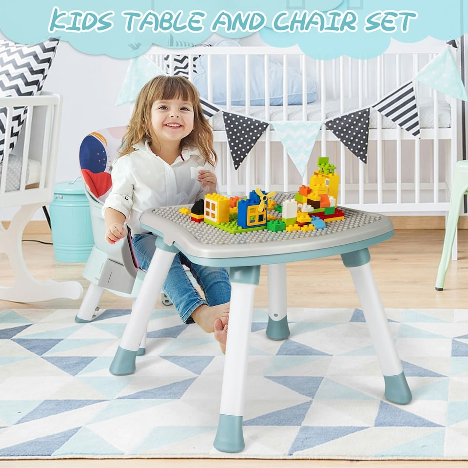 image 1 of COSTWAY 6-in-1 Baby High Chair Convertible Feeding Chair-colorful