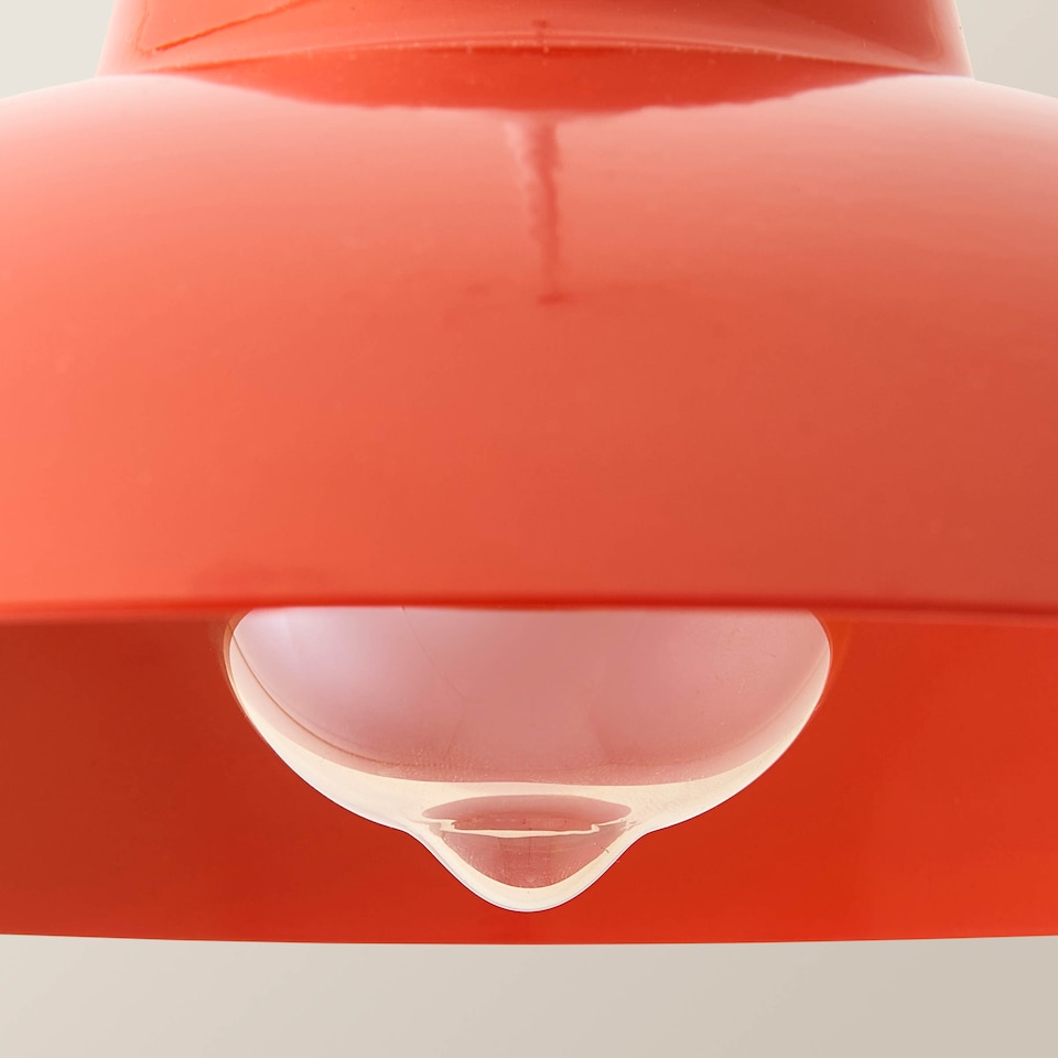 image 1 of ValueLights Civic Red Metal Fit Ceiling Pendant Light Shade and Bulb
