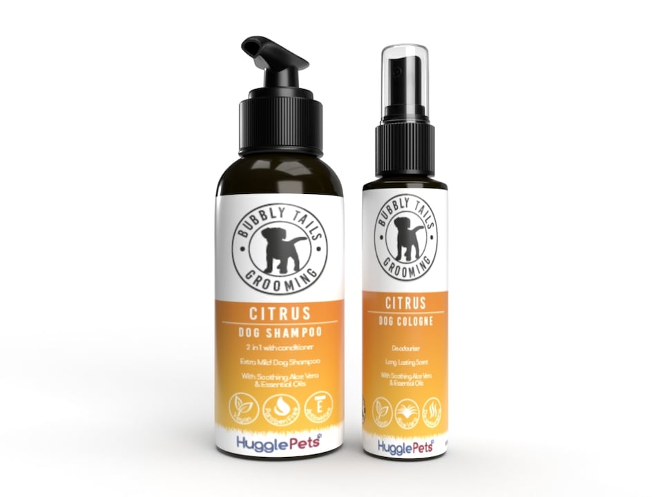 image 1 of HugglePets Bubbly Tails Bundle Dog Shampoo & Cologne - Citrus