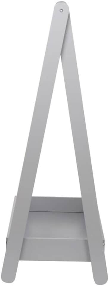 image 1 of Kids Wooden Hanging Dress Up Clothes Rail Rack Display Stand Extra Storage Shelf | Grey | Grey