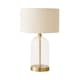 image 1 of ValueLights Jessy Glass Gold Metal Table Lamp Cream Boucle Shade | Cream