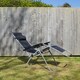 image 2 of Pair of Multi Position Garden Gravity Relaxer Chair / Sun Lounger - BLACK/SILVER
