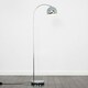 image 2 of ValueLights Curva Polished Silver Floor Lamp with Silver Dome Shade and LED Bulb Silver