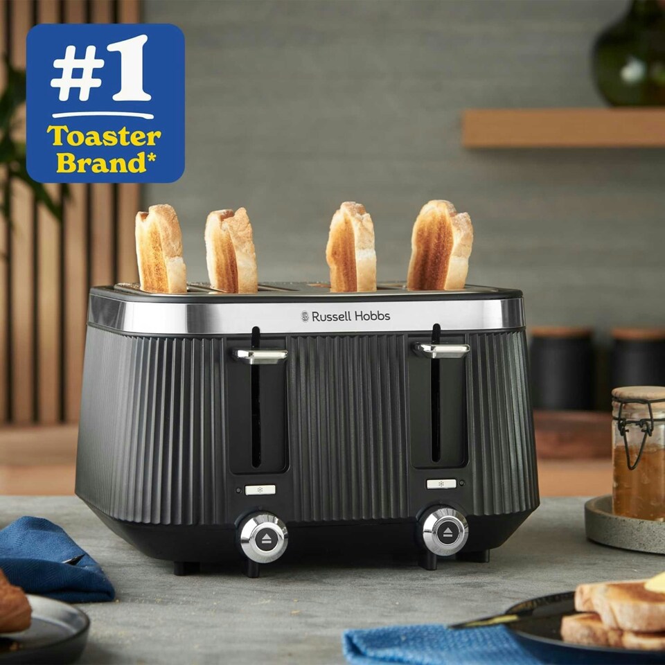 image 1 of Russell Hobbs Bronte 4 Slice Toaster - Black 26770
