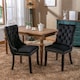 image 6 of Romsey Set of 4 Modern Velvet Dining Chairs with Solid Oak Legs