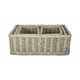 image 2 of Set of 4 Wicker Grey Wash Storage Tray Brown