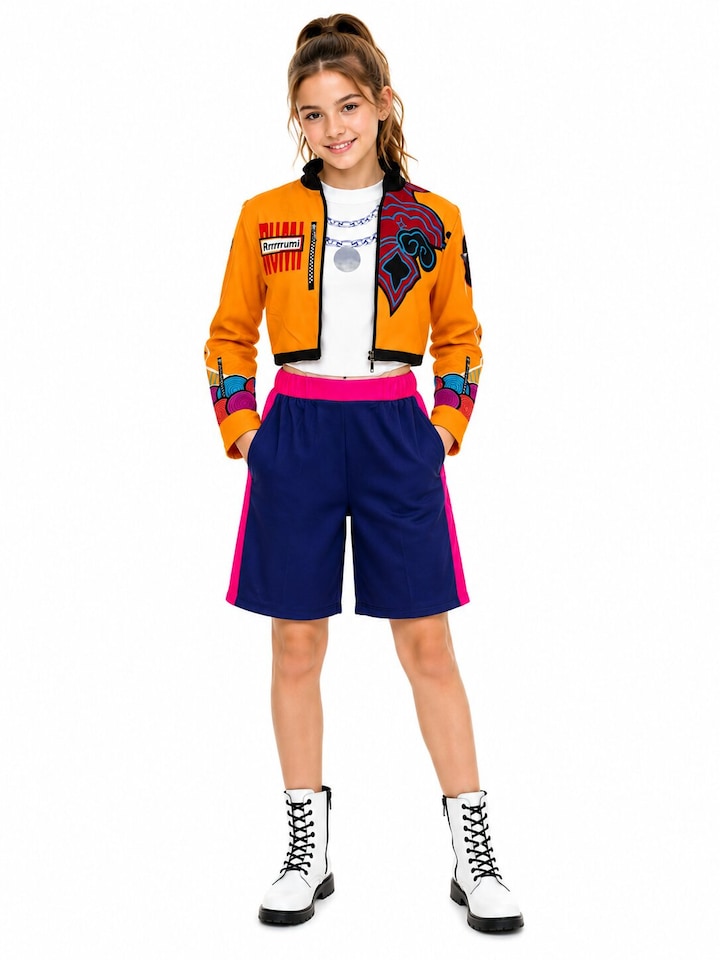 image 1 of Girls Pop Pulse Fancy Dress Childs Halloween Kids Costume Outfit (Medium 5-6 Years)