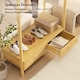 image 4 of VonHaus Clothes Rail for Bedroom, Scandi Style Natural Rattan 2 Drawer Organiser, Open Wardrobe Coat Stand, Living room Storage