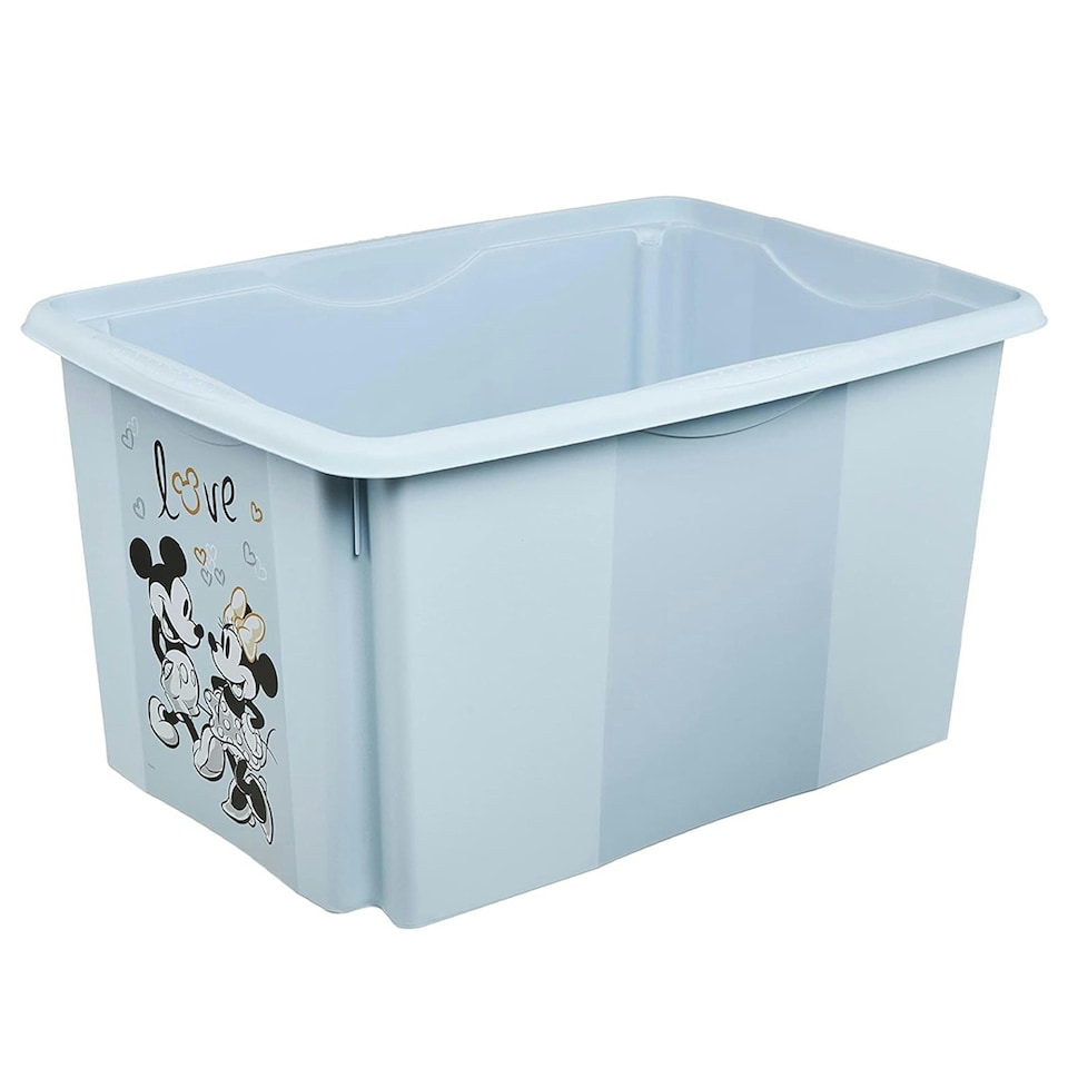 image 1 of Keeeper Mickey Mouse Turn Around Stackable Box with Lid 45 Litre Cloudy Blue