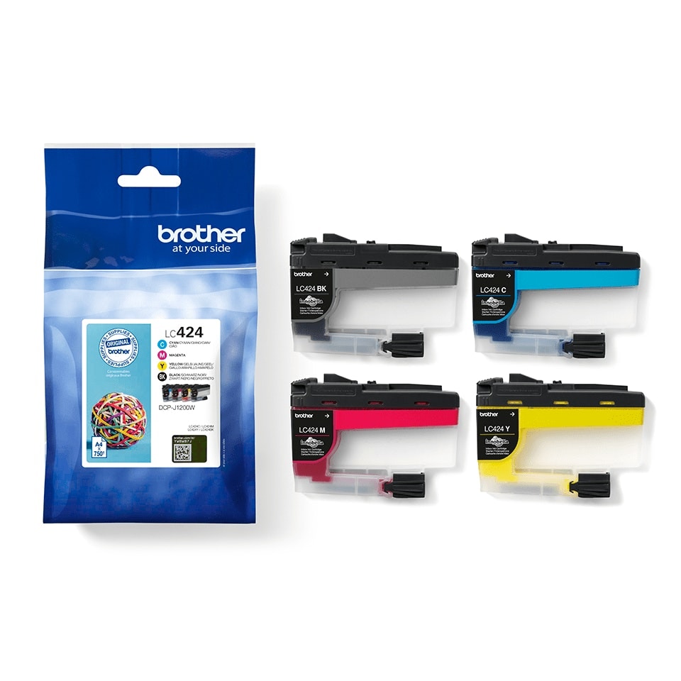 image 1 of Brother LC424VAL 4 Colour Ink Cartridge Multipack Multi | 3x Compatible Brother LC424VAL 4 Colour Ink Cartridge Multipacks
