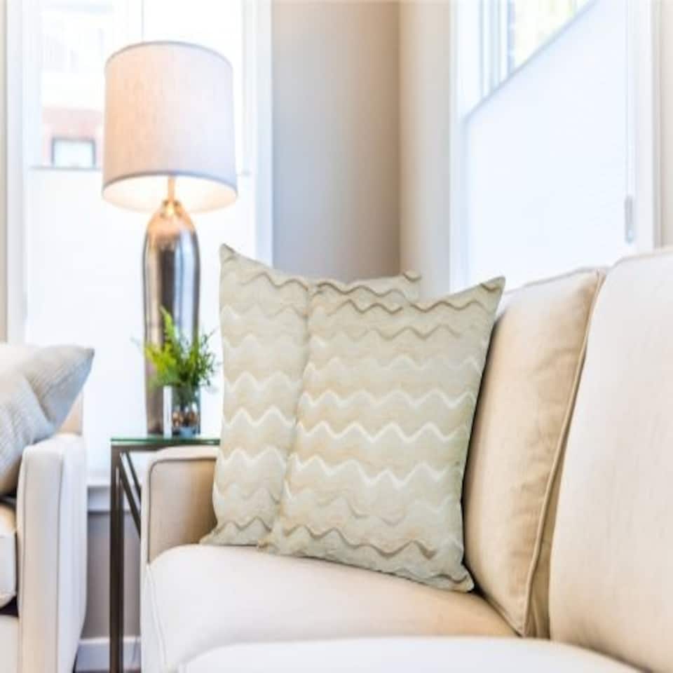 image 1 of Waves Cushion Cover 43cm x 43cm Cream | Cream | Cream