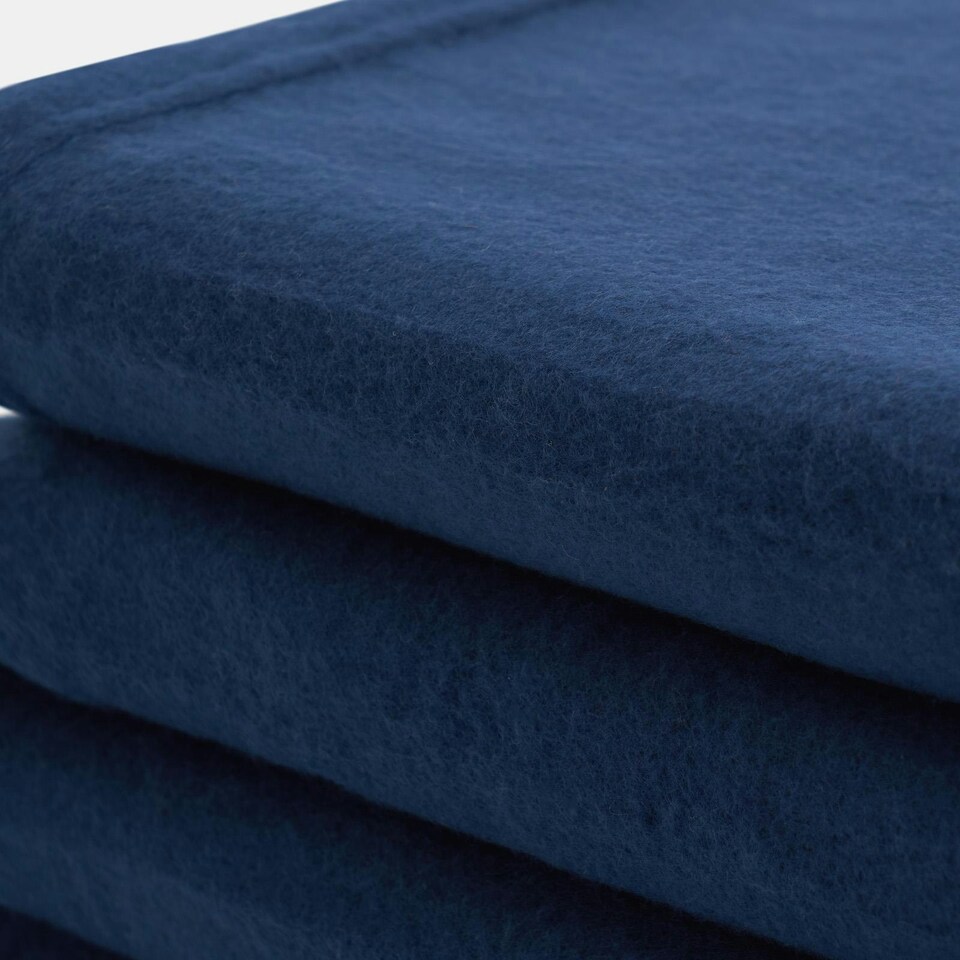 image 1 of OHS Luxury Soft Plain Fleece Blanket Bedspread, 200x240cm - Navy Blue