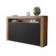 image 1 of Sideboard TV Unit TV Stand Oak Black Storage Cabinet Media Console Cupboard 155cm