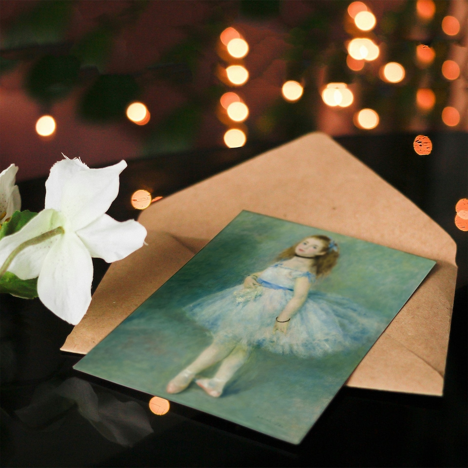 image 1 of Pierre Auguste Renoir Art Card The Dancer Portrait Painting