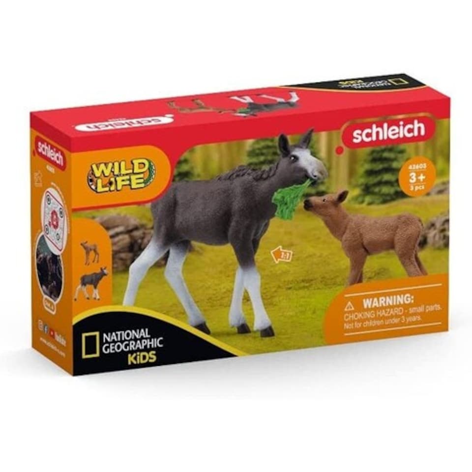 image 1 of Schleich Moose With Calf (Natgeo) Figure