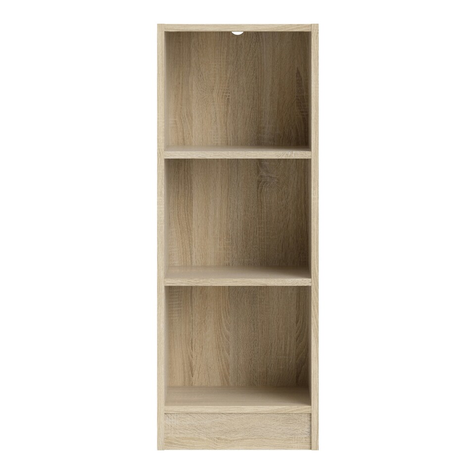 image 1 of Basic Low Narrow Bookcase (2 Shelves) in Oak