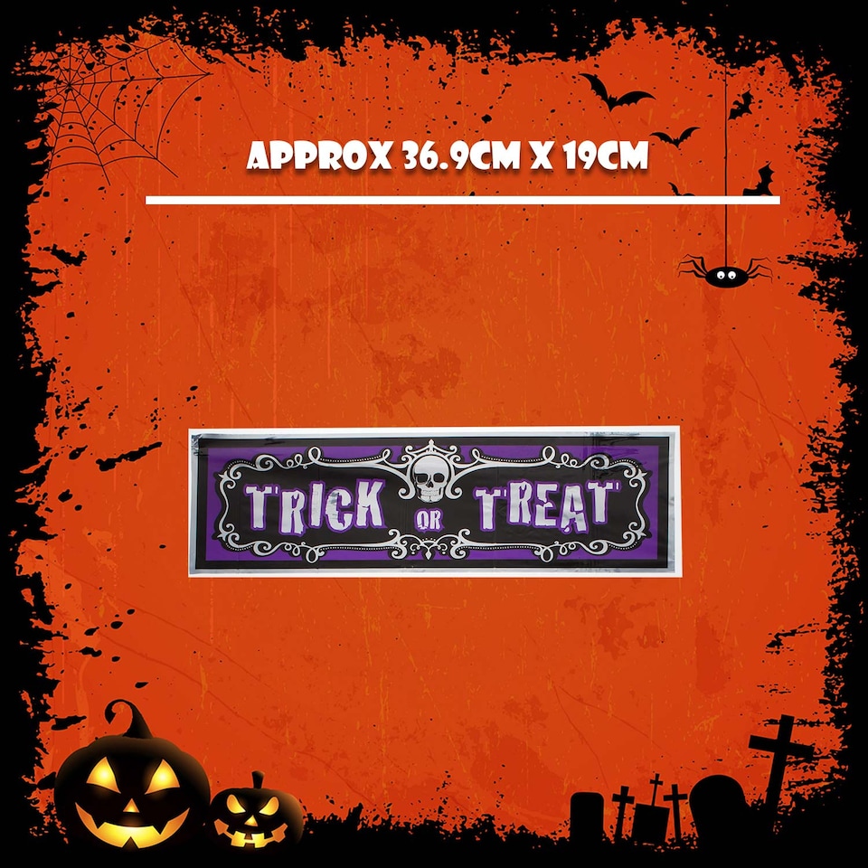 image 1 of PMS Trick Or Treat Banner Decoration 3ft 90cm