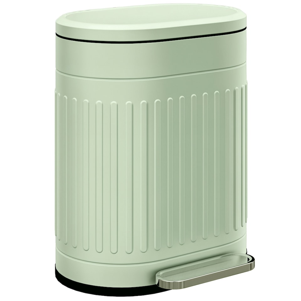 image 1 of HOMCOM Pedal Bin, Metal Kitchen Bin with Soft-close Lid Green | 20L