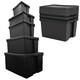 image 2 of 2 x 45L Extra Large Super Strong Black Impact Resistant Heavy Duty Plastic Storage Containers With Lid Black
