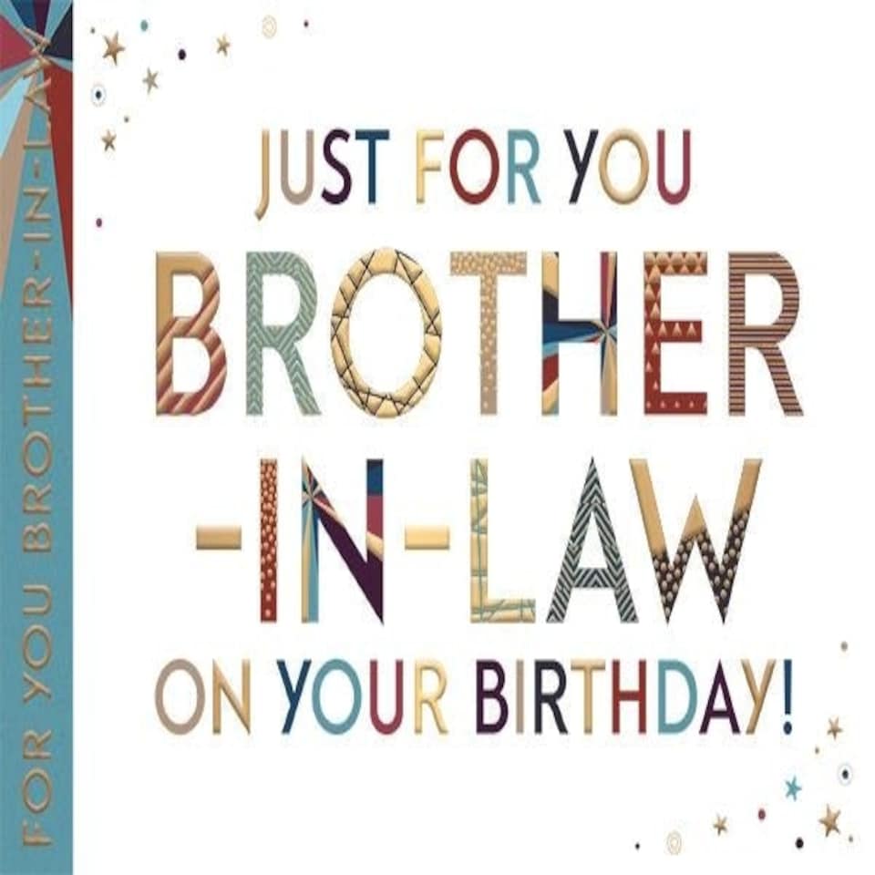 Words 'n' Wishes Traditional Brother-in-Law Birthday Card, Simple and Modern Text Birthday Card for Brother in Law