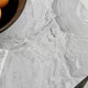 image 3 of Furniturebox Carson White Marble Effect Square Dining Table & 2 Grey Pesaro Black Leg Chairs