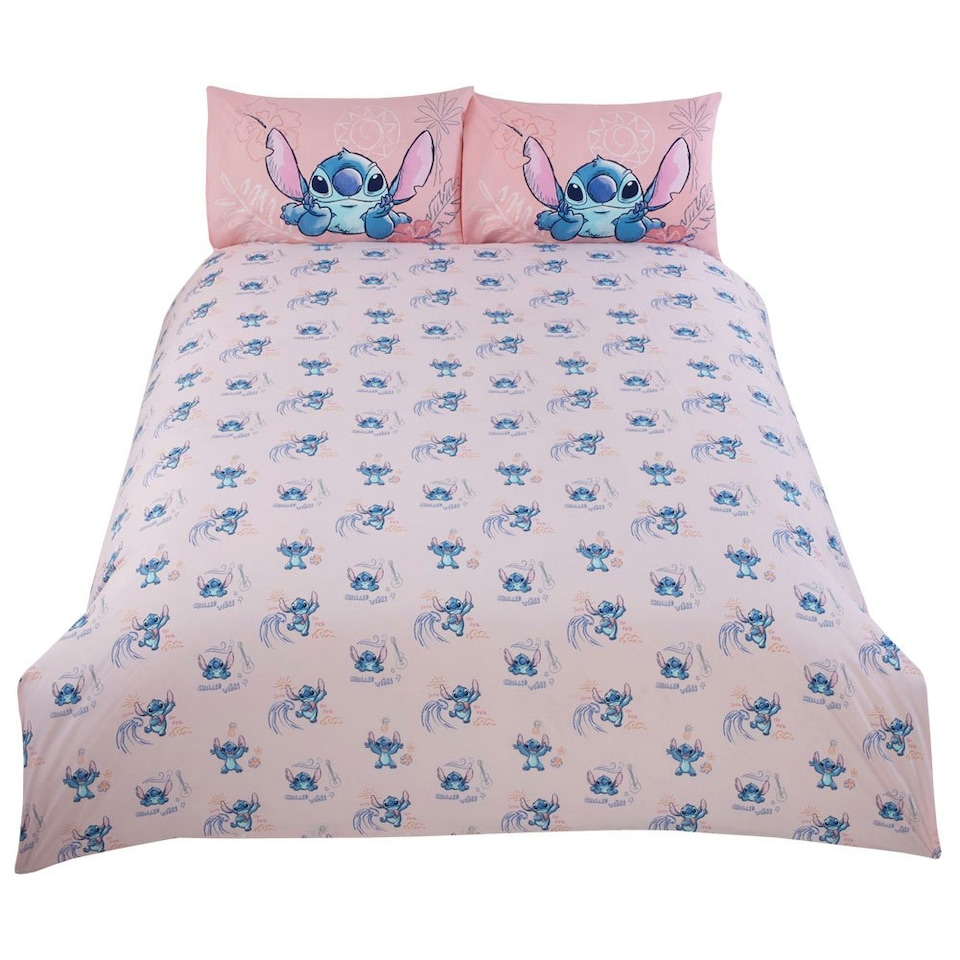 image 1 of Lilo & Stitch Aloha Duvet Cover Set - Dusty Pink - Double