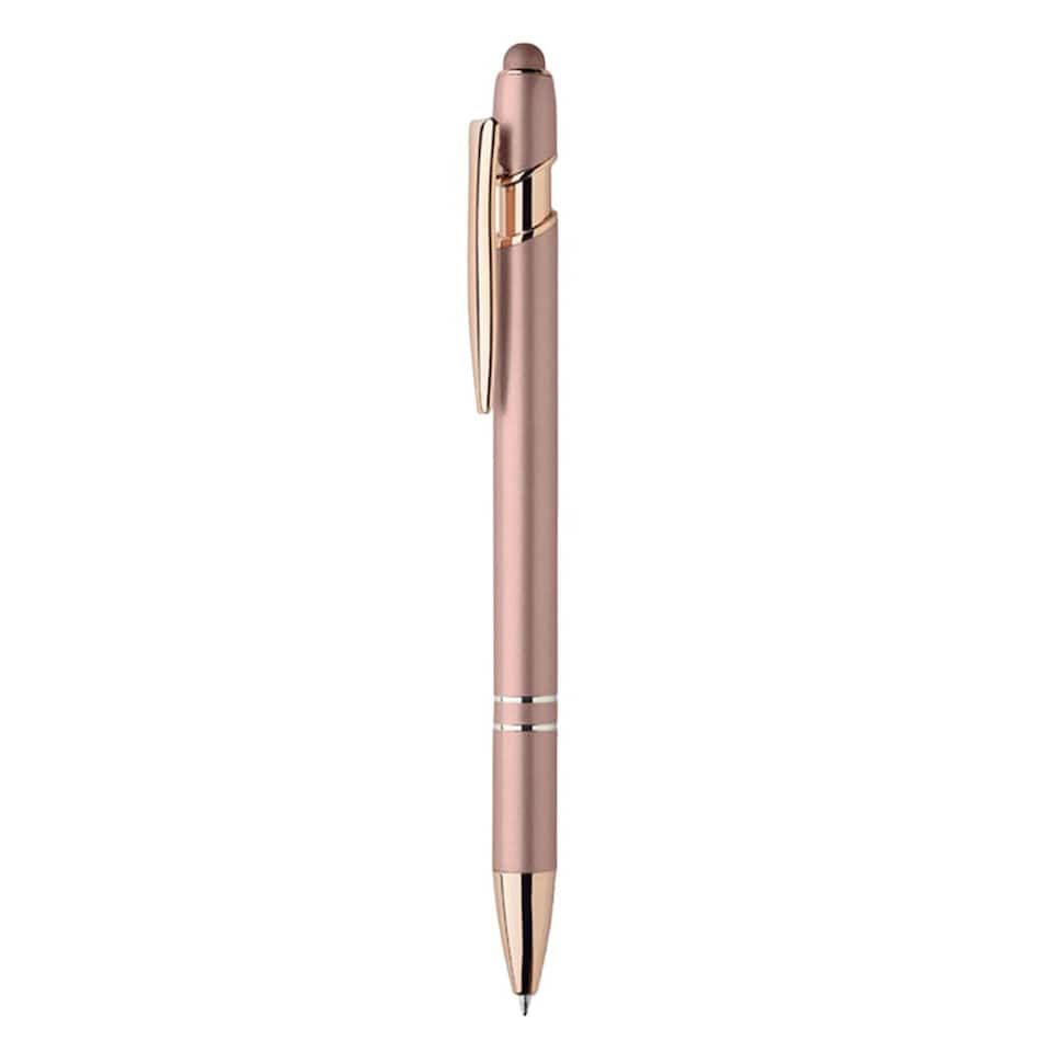 image 1 of MidOcean Scribble Recycled Aluminium Ballpoint Pen - Beige/Red - 1cm x 14.3cm x 1cm