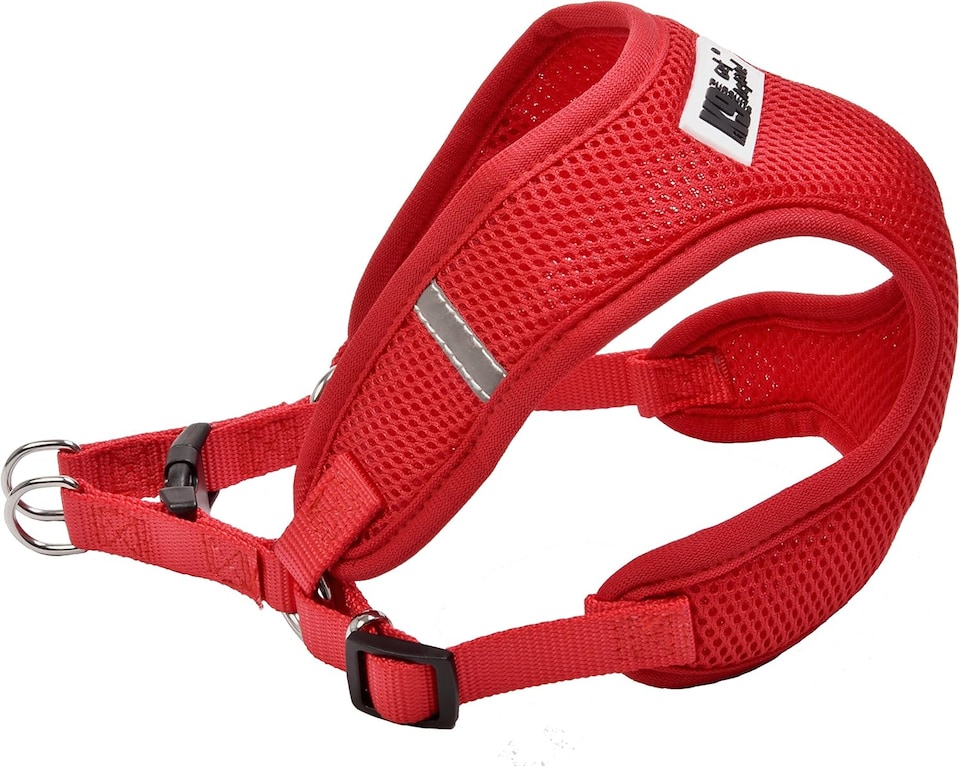 image 1 of K9 Pursuits Hi Tec Mesh Dog Harness – Red, Adjustable Fit, Breathable Padded Mesh with Stainless Steel Fasteners | Red | XL | 1