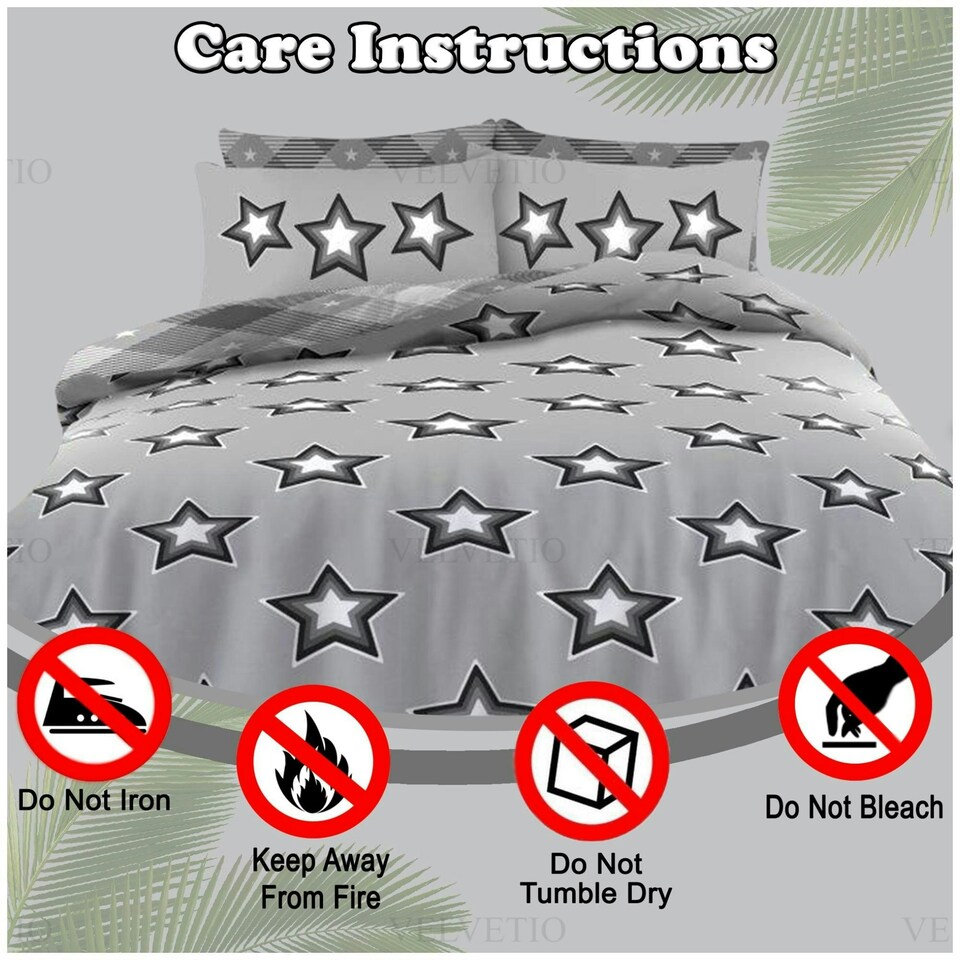 image 1 of VELVETIO Sammy Complete Duvet Cover Set with Fitted Sheet Printed Bedding Quilt