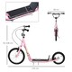 image 3 of HOMCOM Teen Scooter Adjustable Height Dual Brakes Rubber Wheels Kickstand, Pink