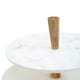 image 3 of Monzaro Two Tier Marble and Acacia Wood Cake Stand White
