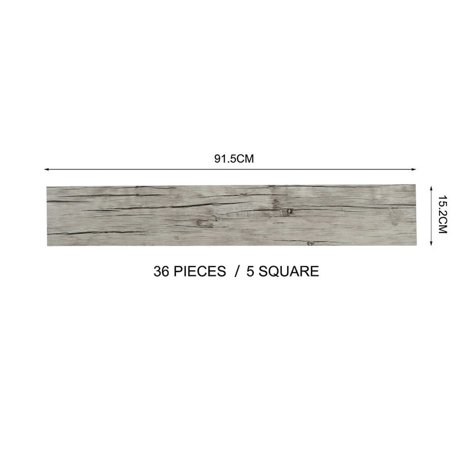 image 1 of Living and Home Country Style Wood Effect Flooring Plank Self-Adhesive 36Pcs | Grey