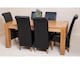 image 4 of Kuba 180 x 90 cm Chunky Oak Dining Table and 6 Montana Leather Chairs | Black | Black