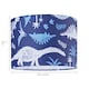 image 5 of Modern and Fun Dinosaur Themed Navy Blue and White Cotton Children's Lamp Shade | Blue | Midnight Blue | 1