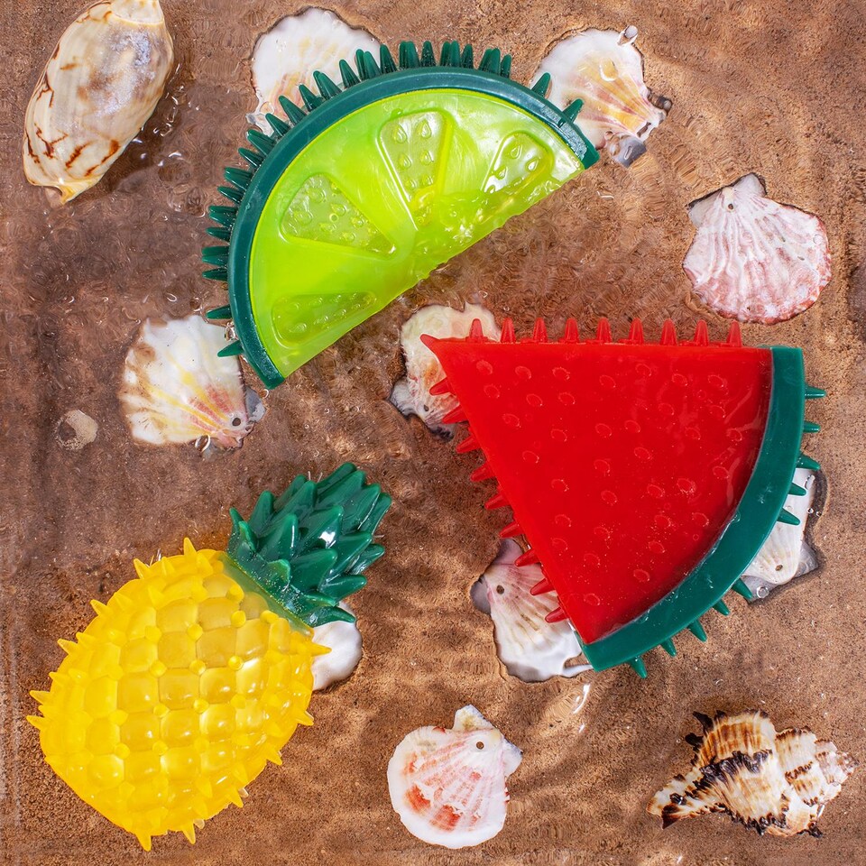 image 1 of Pineapple Summer Cooling Pet Toy - Dog Puppy Teething Chew Outdoor Play Freezable Durable Rubber  Hydrating Teether Frozen