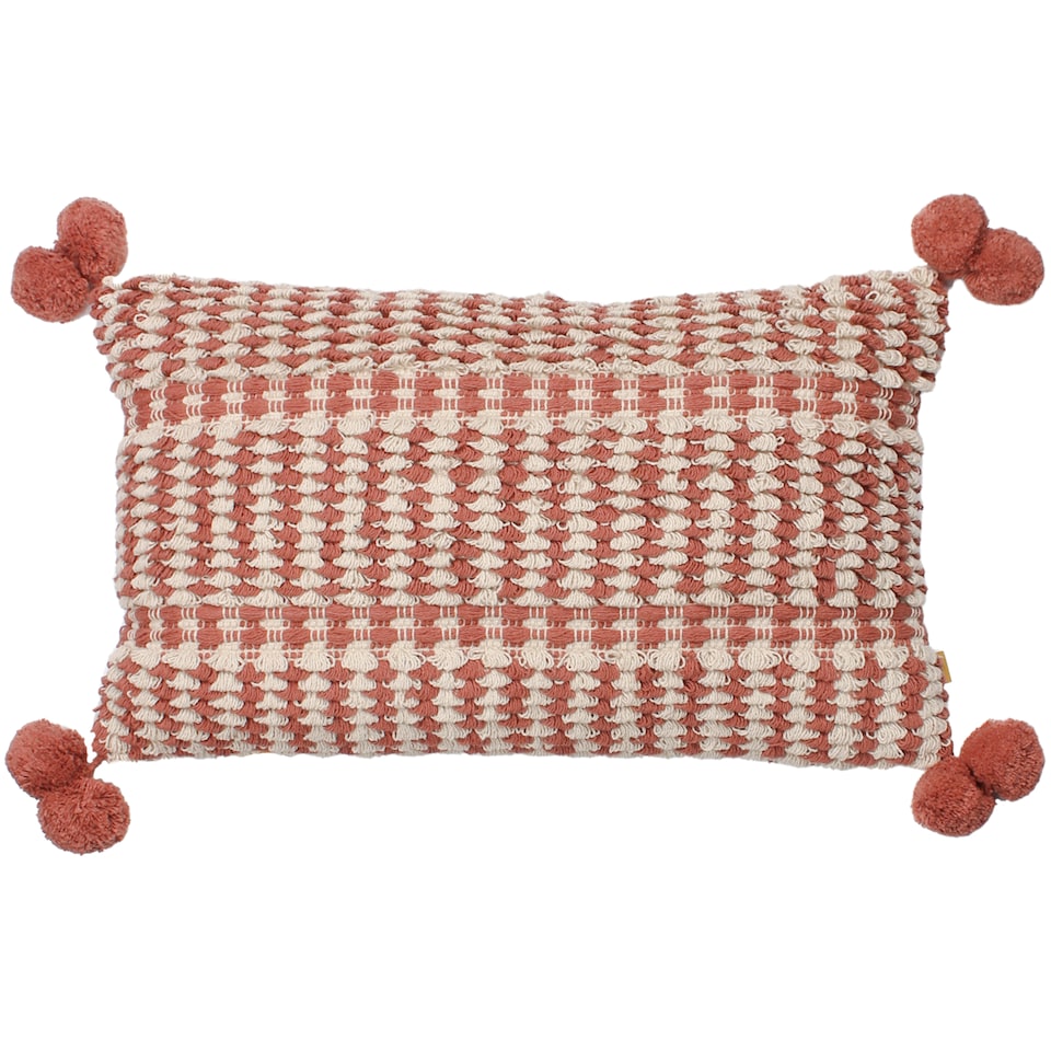 image 1 of Furn Ayaan Woven Tufted Cushion, Brick, 30 x 50cm