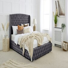 Reily Plush King Bed Frame - Steel