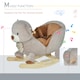 image 7 of HOMCOM Kids Children Rocking Horse Plush Ride On Bear Seat with Sound Wood Base Seat Safety Belt Toddler Baby Toy for 18-36 Months Grey