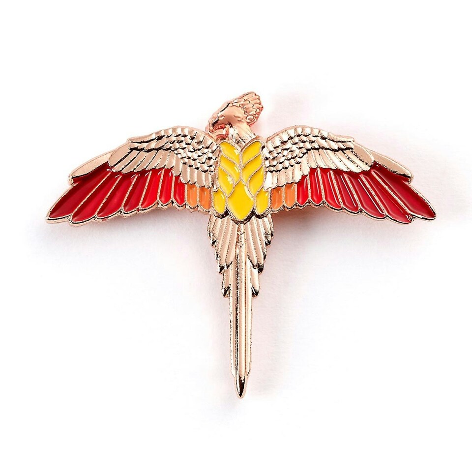 image 1 of Official Harry Potter Rose Gold Plated Fawkes Pin Badge HPPB0113