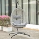 image 3 of URBNLIVING Rattan Hanging Egg Chair With Stand Indoor Outdoor