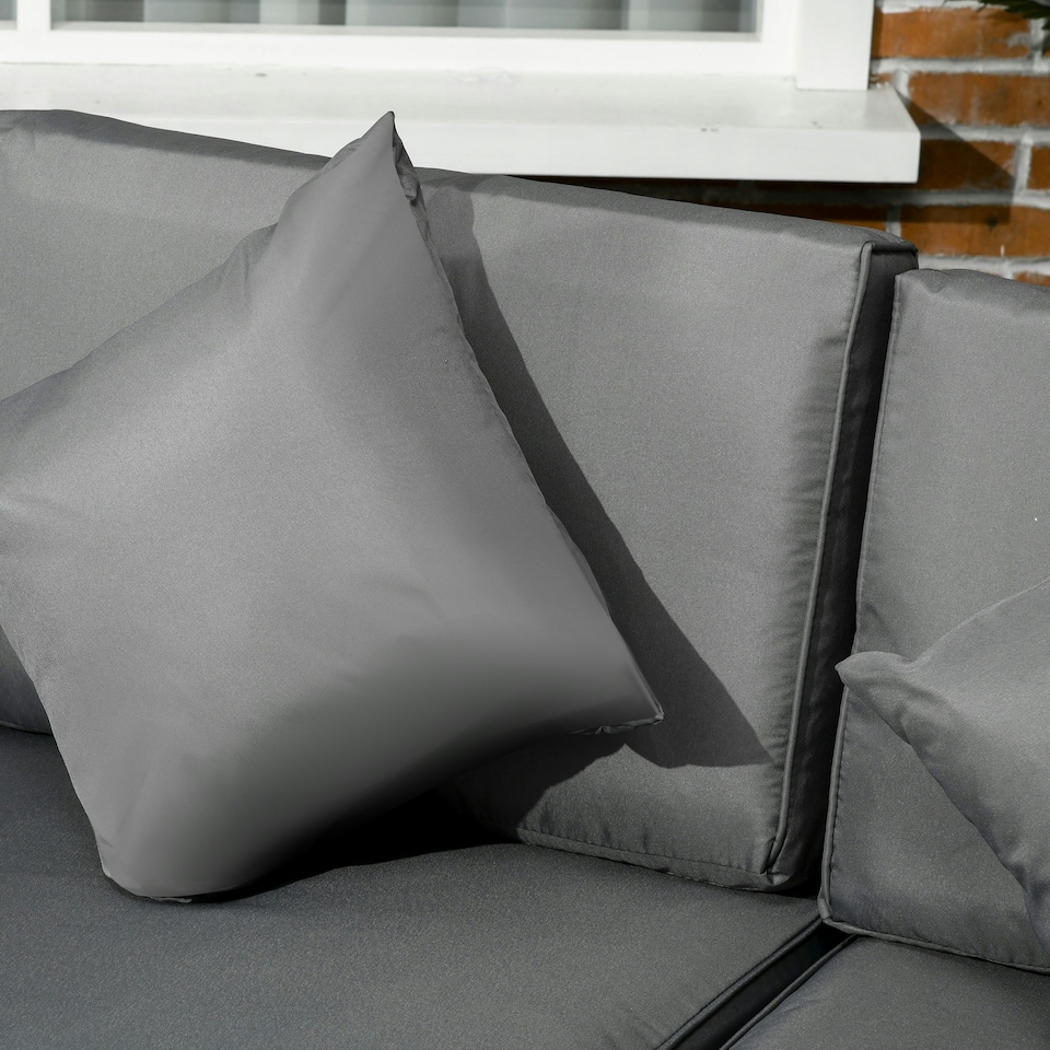 image 1 of Outsunny 8 Pieces Patio Rattan Sofa Set Outdoor Garden Furniture Set Grey
