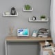 image 6 of HOMCOM U Shaped Shelf Set Floating Wall Mounted White Hanging 3pc Display