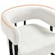 image 6 of Yaheetech Boucle Barrel Accent Chair with Metal Legs Lumbar Pillow | White