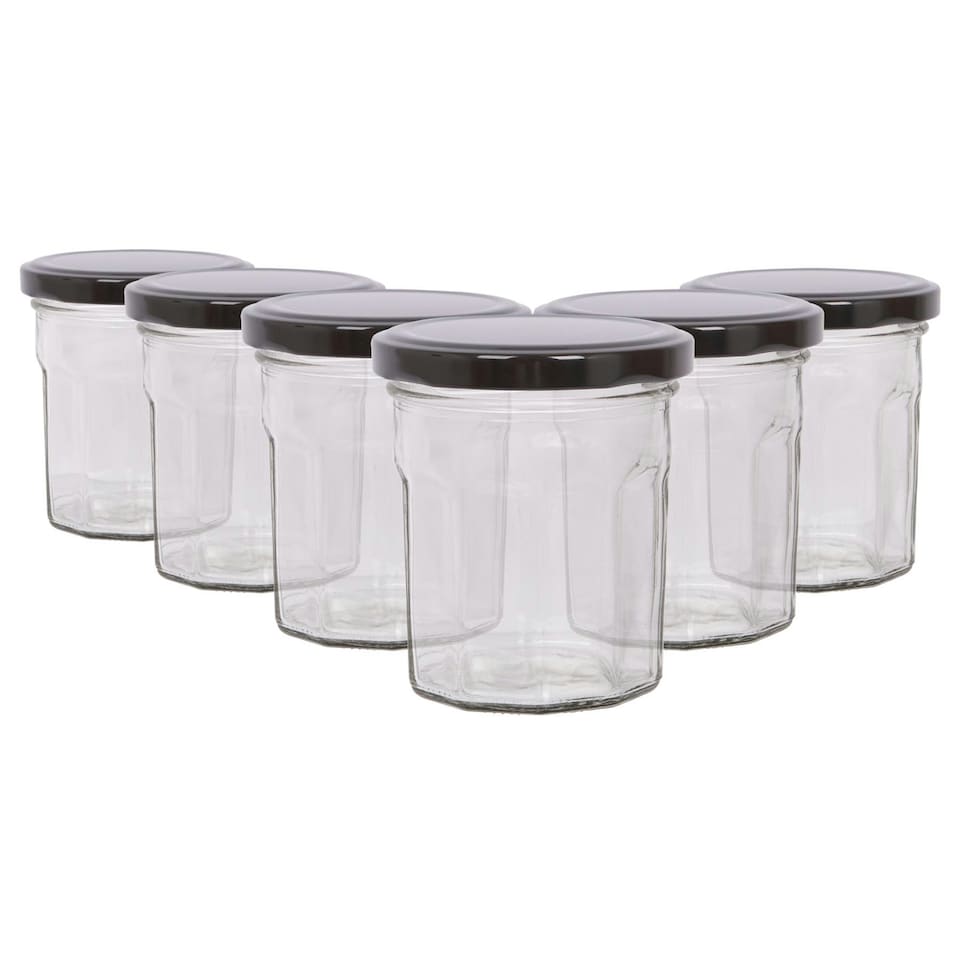 image 1 of Argon Tableware Glass Jam Jars with Lids - 150ml - Pack of 6